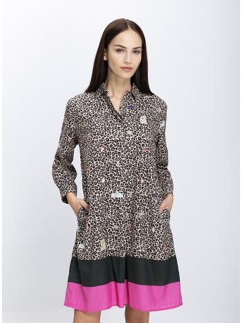 vilagallo γυναικείο φόρεμα σε λεοπάρ μοτίβο