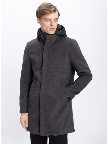ανδρικό παλτό με εσωτερική καπιτονέ επένδυση regular fit