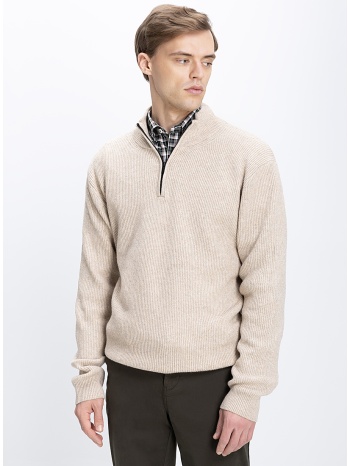 ανδρικό πλεκτό πουλόβερ με φερμουάρ