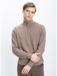 kaiserhoff ανδρικό πλεκτό με φερμουάρ και όρθιο γιακά regular fit