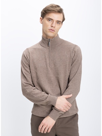 kaiserhoff ανδρικό πλεκτό με φερμουάρ και όρθιο γιακά