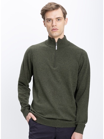 kaiserhoff ανδρικό πλεκτό με φερμουάρ και όρθιο γιακά