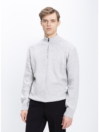 ανδρικό πλεκτό πουλόβερ με φερμουάρ