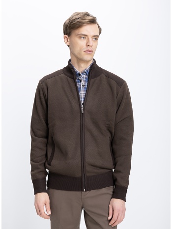 ανδρική ζακέτα με φερμουάρ regular fit