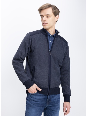 ανδρική ζακέτα με φερμουάρ regular fit