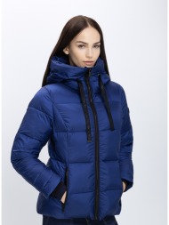 normann γυναικείο μπουφάν καπιτονέ με κουκούλα regular fit