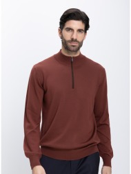 eton ανδρικό πλεκτό ημιζιβάγκο μάλλινο με φερμουάρ modern fit