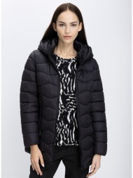 virginia blu γυναικείο καπιτονέ μπουφάν με κουκούλα regular fit