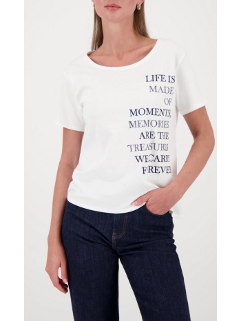 monari γυναικείο t-shirt βαμβακερό με γραφικό lettering