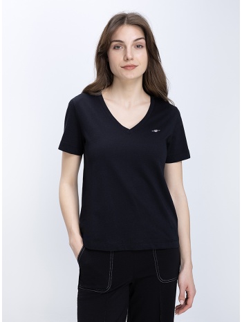 gant γυναικεία μπλούζα v neck regular fit βαμβακερή