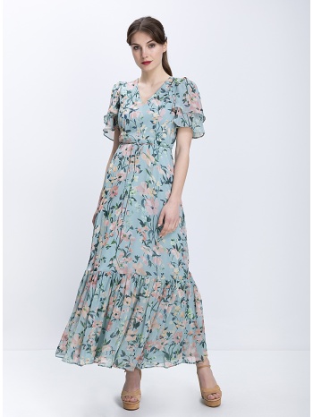 phase eight γυναικείο maxi φόρεμα floral με βολάν στο