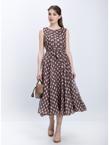 phase eight γυναικείο midi φόρεμα πουά με ζώνη regular fit