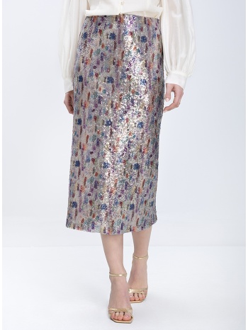 elena miro γυναικεία midi φούστα με παγιέτες regular fit
