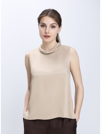 boss γυναικεία μπλούζα αμάνικη με χαλαρό λαιμό regular fit