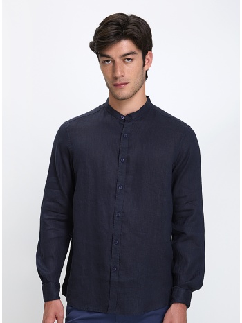 vardas ανδρικό λινό πουκάμισο με μάο γιακά regular fit σε προσφορά