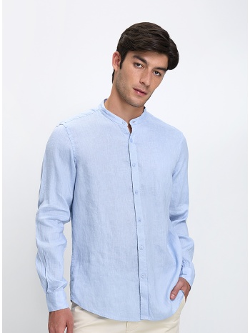 vardas ανδρικό λινό πουκάμισο με μάο γιακά regular fit σε προσφορά