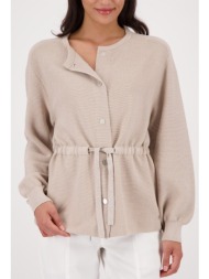 monari γυναικεία ζακέτα regular fit με ζώνη μέσης και κουμπιά