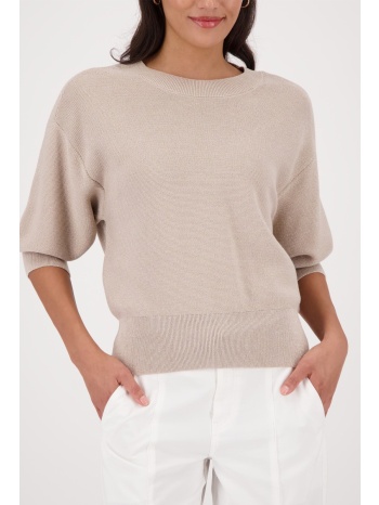 monari γυναικείο πλεκτό regular fit με lurex και στρογγυλή