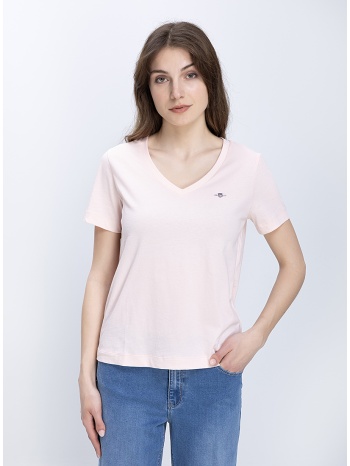 gant γυναικεία μπλούζα v neck regular fit βαμβακερή