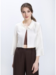 diana d γυναικείο σακάκι cropped με γιακά και 3 4 μανίκι regular fit