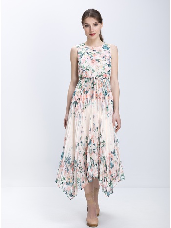 phase eight γυναικείο midi φόρεμα floral με πλισέ φούστα