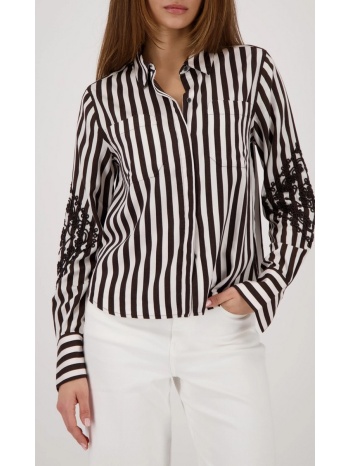 monari γυναικείο πουκάμισο regular fit με ριγέ σχέδιο και