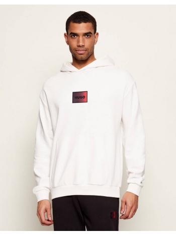 hugo ανδρικό βαμβακερό hoodie regular fit με logo patch