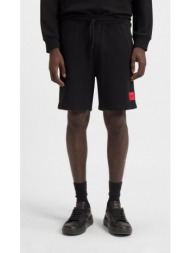 hugo ανδρική βαμβακερή βερμούδα regular fit με logo label