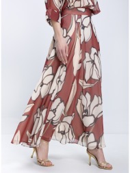 diana d γυναικεία maxi φούστα floral με ασύμμετρο τελείωμα regular fit