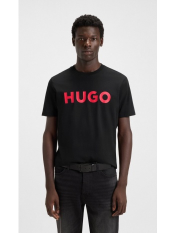 hugo ανδρικό t-shirt βαμβακερό regular fit με logo print