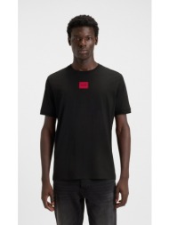 hugo ανδρικό t-shirt βαμβακερό regular fit με logo label