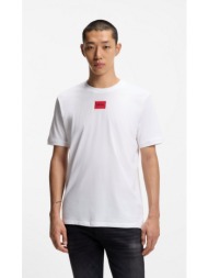 hugo ανδρικό t-shirt βαμβακερό regular fit με logo label