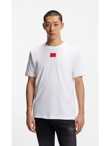 hugo ανδρικό t-shirt βαμβακερό regular fit με logo label