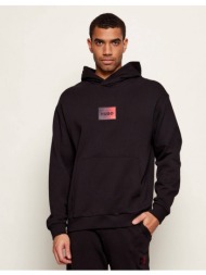 hugo ανδρικό βαμβακερό hoodie regular fit με logo patch