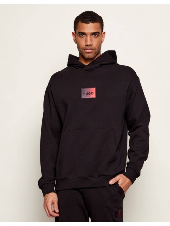 hugo ανδρικό βαμβακερό hoodie regular fit με logo patch