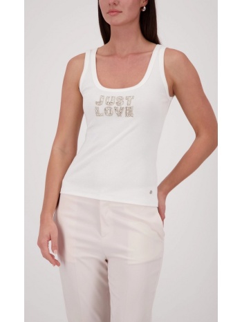 monari γυναικείο top βαμβακερό με rhinestones regular fit