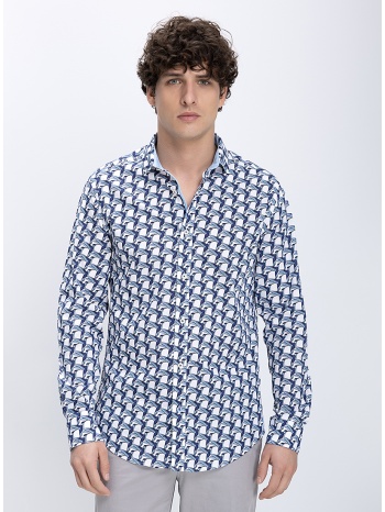 a fish named fred ανδρικό πουκάμισο με geometric print