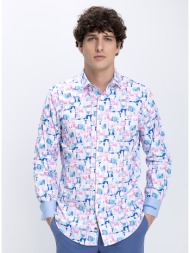 a fish named fred ανδρικό πουκάμισο με artistic print σχέδιο regular fit