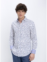 a fish named fred ανδρικό πουκάμισο με micro print σχέδιο regular fit