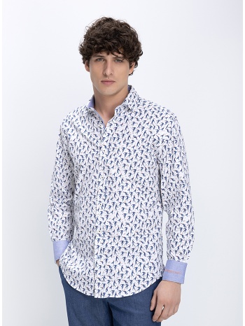 a fish named fred ανδρικό πουκάμισο με micro print σχέδιο
