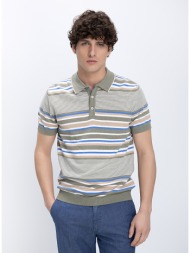 a fish named fred ανδρική μπλούζα polo με ριγέ σχέδιο regular fit