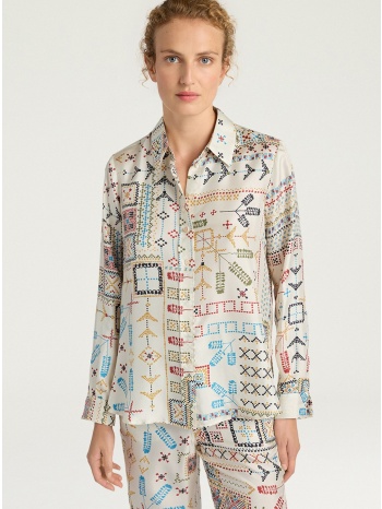 momoni γυναικείο πουκάμισο arles με ethnic μοτίβο