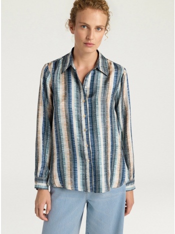 momoni γυναικείο πουκάμισο arles με ριγέ σχέδιο