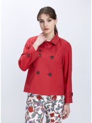 cinzia rocca γυναικείο τζάκετ διπλόκουμπο με ζώνη στα μανίκια regular fit