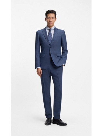 boss ανδρικό κοστούμι slim fit με micro pattern και notch