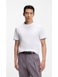 boss ανδρικό t shirt βαμβακερό regular fit με signature stripe στα μανίκια