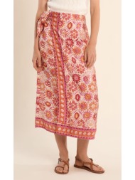 molly bracken γυναικεία φούστα midi wrap εμπριμέ