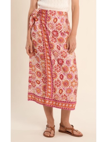 molly bracken γυναικεία φούστα midi wrap εμπριμέ