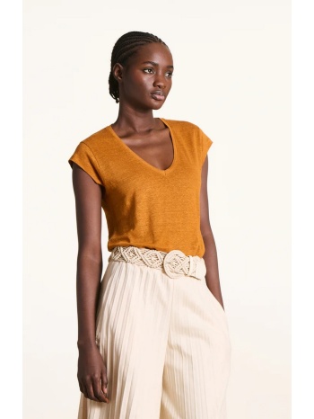 la fee maraboutee γυναικείο λινό t shirt με v neckline