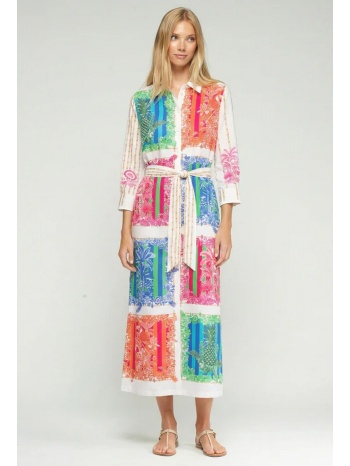 vilagallo γυναικείο φόρεμα πουκαμισοφόρεμα bamboo print